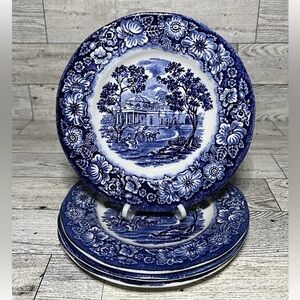 Staffordshire Liberty Monticello Colonial Bread Butter Saucer 6” Set of 4